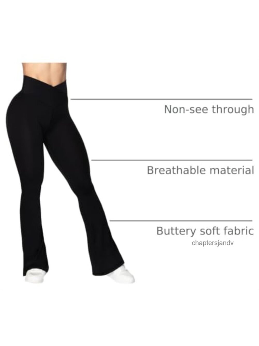 Flare Leggings Women Crossover Yoga Pants Tummy Control - Picture 3 of 6